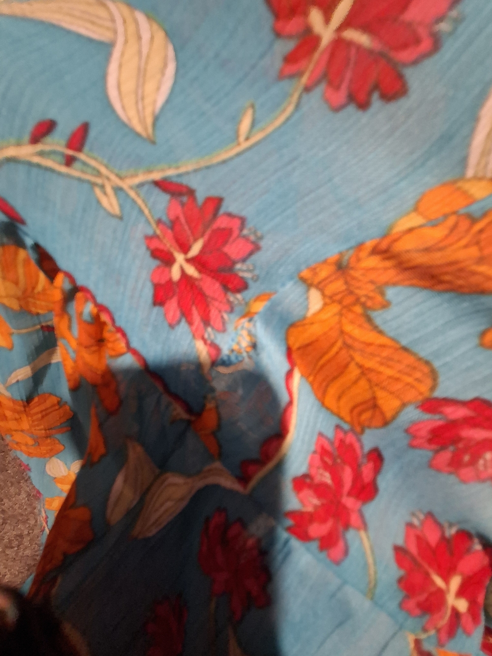 Sofia by Sofia Vergara Turquoise Floral Boho Maxi Dress with Yellow & Pink - Picture 3 of 4